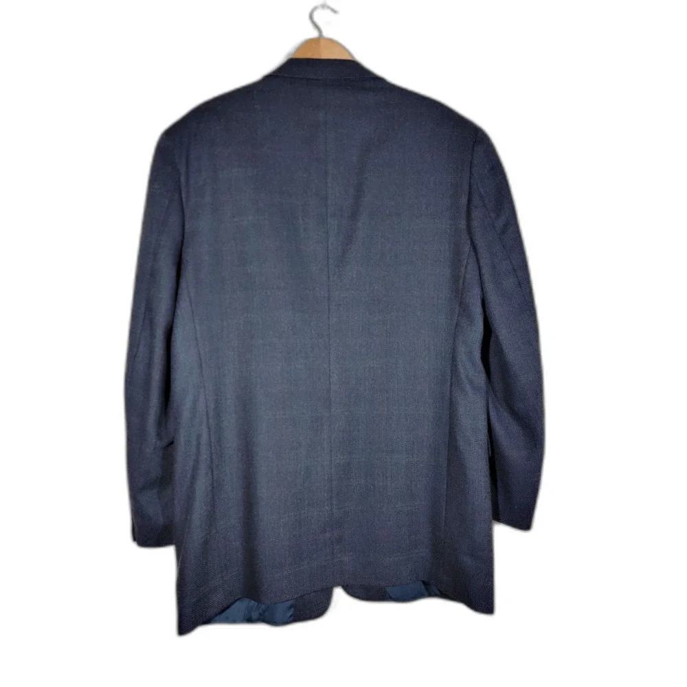 Mark Shale Windowpane Black Suit Jacket Sport Coat Blazer - 42XL